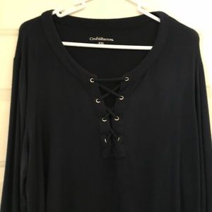 Navy 3/4 Sleeve Croft & Barrow Shirt